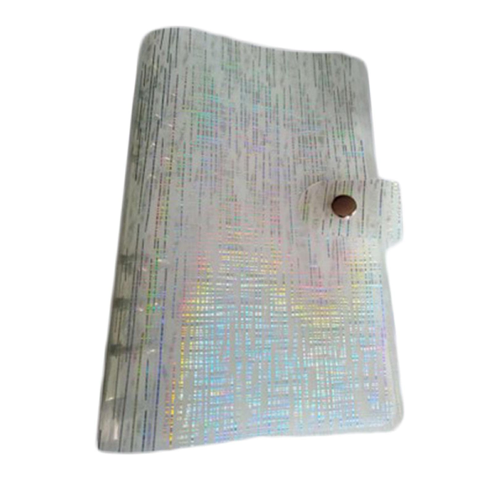 Classeur A6 PVC Souple à 6 Anneaux - Fermeture Bouton-Pression | Arc-en-Ciel Pailleté