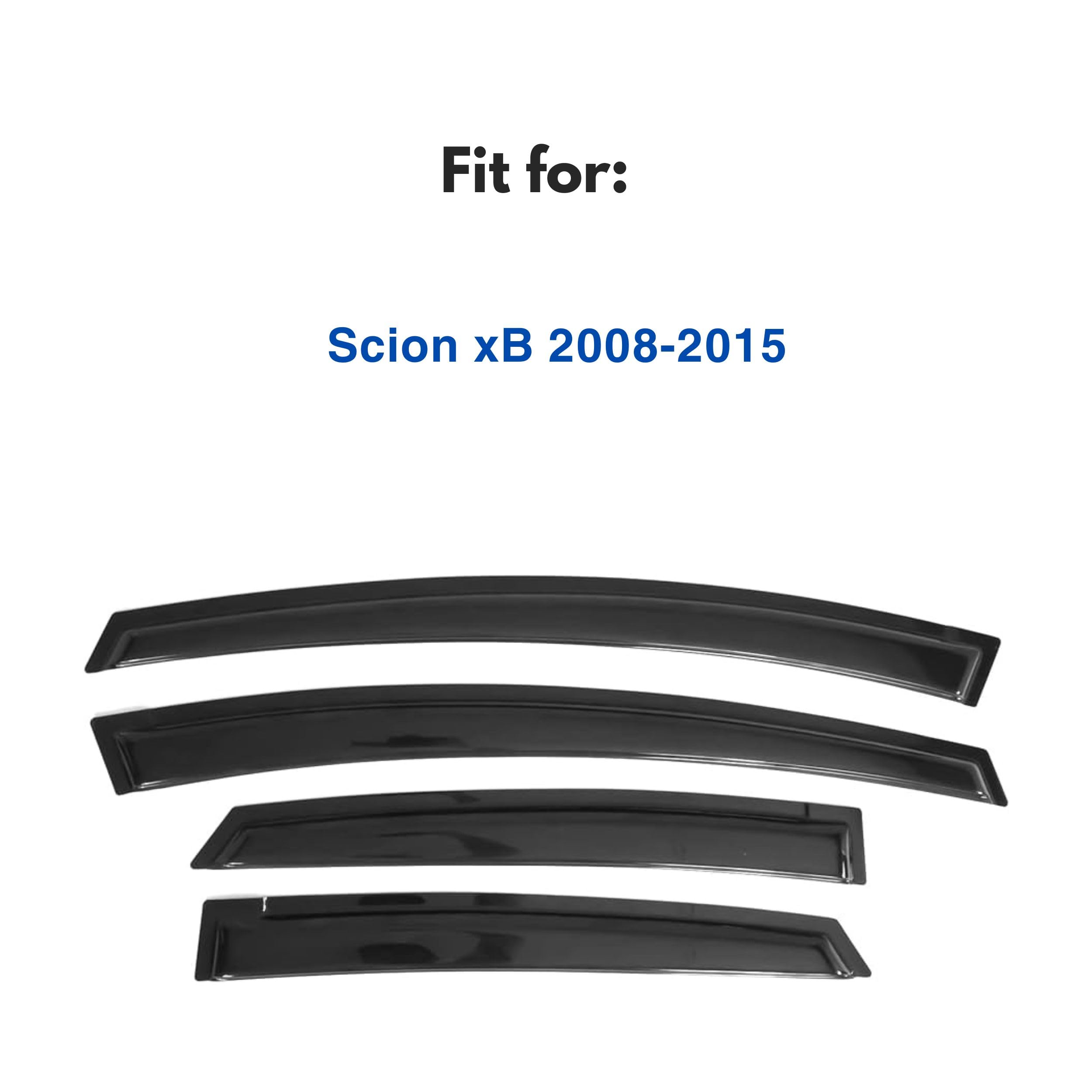 Smoke Acrylic Window Visors For 2008-2015 Scion XB - Slim Style Side Vent Rain Guards (4-Piece Set)