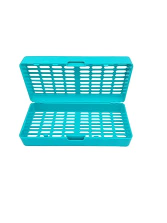 Dental Instrument Cassette Rack for 10 Instruments, Autoclave Sterilization Cassette Rack Box Tray Dental Instruments Organizer Green