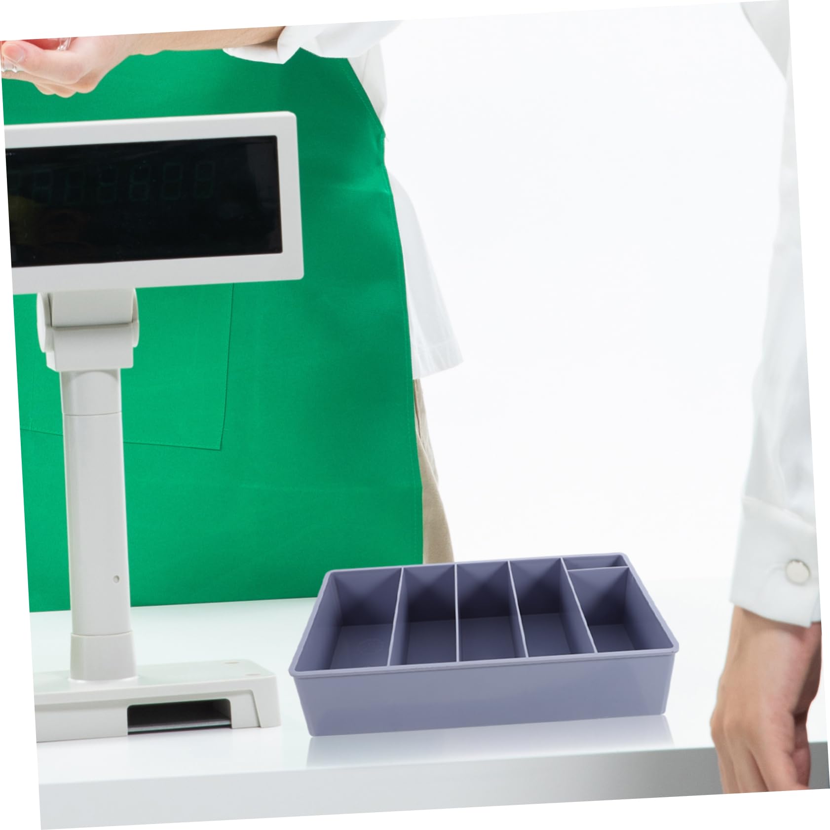 VILLCASE 4piezas Bandeja De Almacenamiento De Dinero Dividida Organizador De Monedas y Billetes Para Supermercados Restaurantes y Tiendas Caja Registradora Vertical Compartimentos Fijos