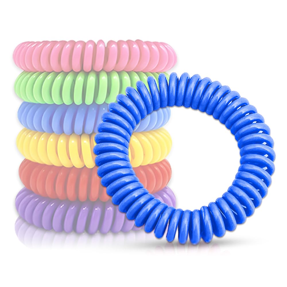 Pulseras Anti Mosquitos Multicolor Elastica con Citronela, Brazalete Repelente de Mosquitos e Insectos, Proteccion Exterior Interior, Larga Duracion, para Niños y Adultos (2, Azul)