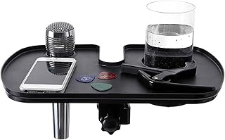 Microphone Holder Tray - Multifunctional Microphone Rack with Cup Holder,Sound Card Tray, Utility Shelf Accessories for Recording, Broadcasting, Performance and Live Streaming Samuliy