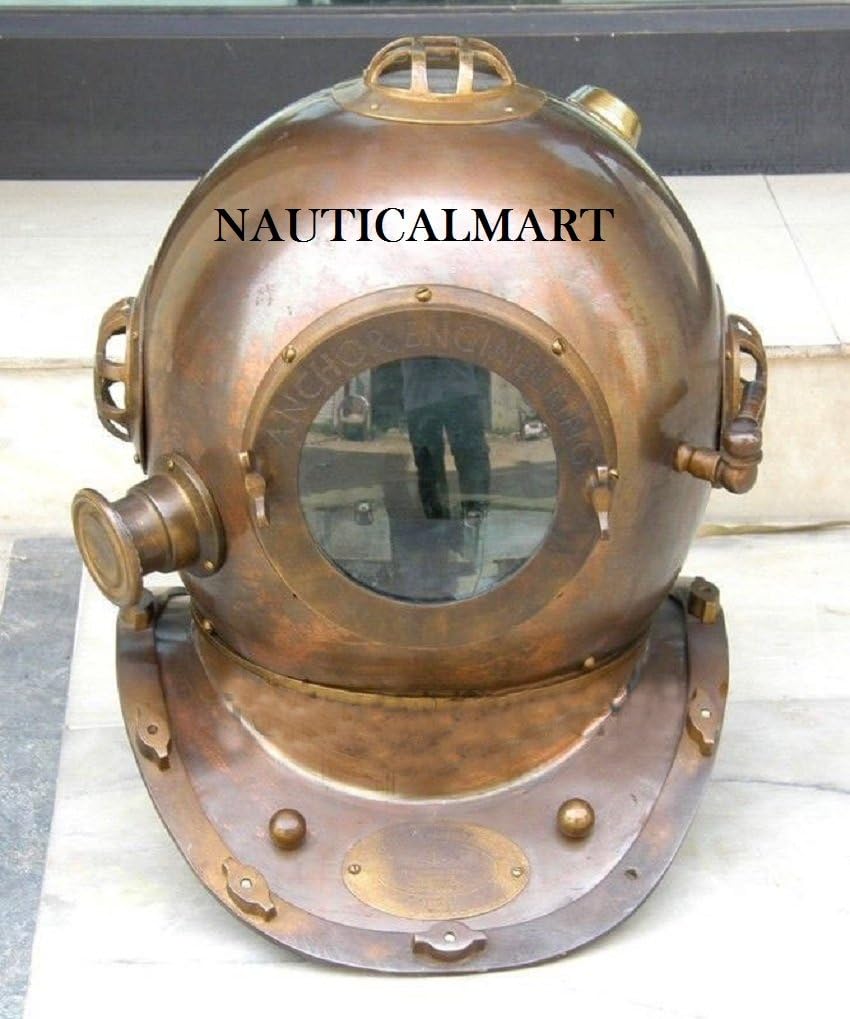 Antique Nautical Diver's Helmet 1921 Anchor Engineering Diver's Antique Finish by Nauticalmart