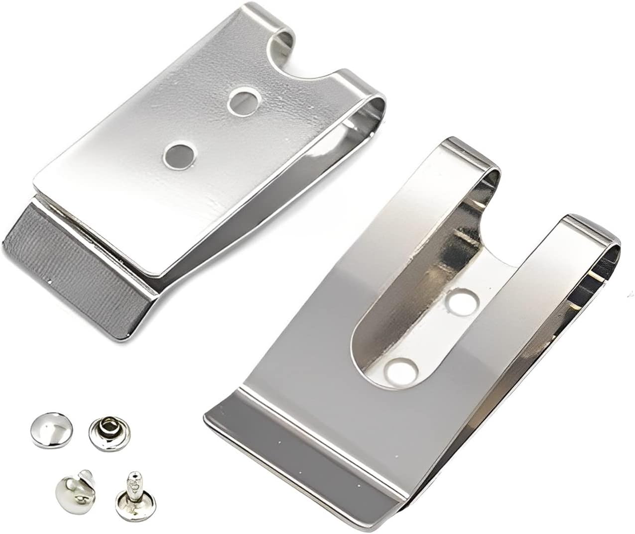 Metal 4 Sets Buckle, 54x25mm Holster Sheath Belt Clip Clasp Spring Hook Double Holes