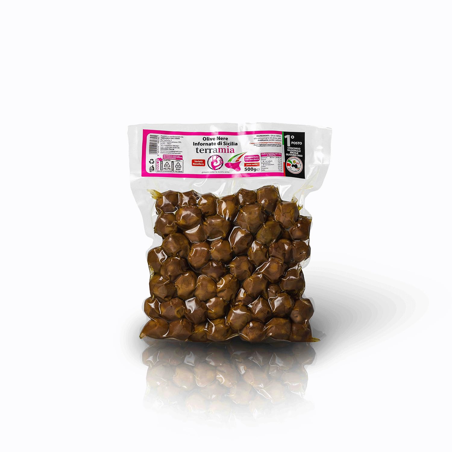 Terramia Olive Verdi Dolci di Sicilia "Nocellara" Denocciolate in Salamoia – Prodotto Artigianale da Azienda Premiata Ercole Olivario e Monna Oliva, Formato Scorta 2kg (4 B