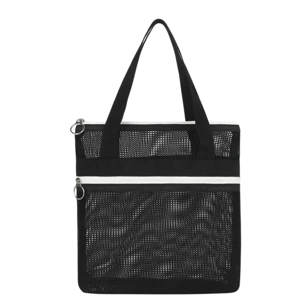 Mesh Shower Caddy Portable with Zipper 2 Pockets Quick Dry Hanging Shower Organizer Bag for Travel Gym Dorm