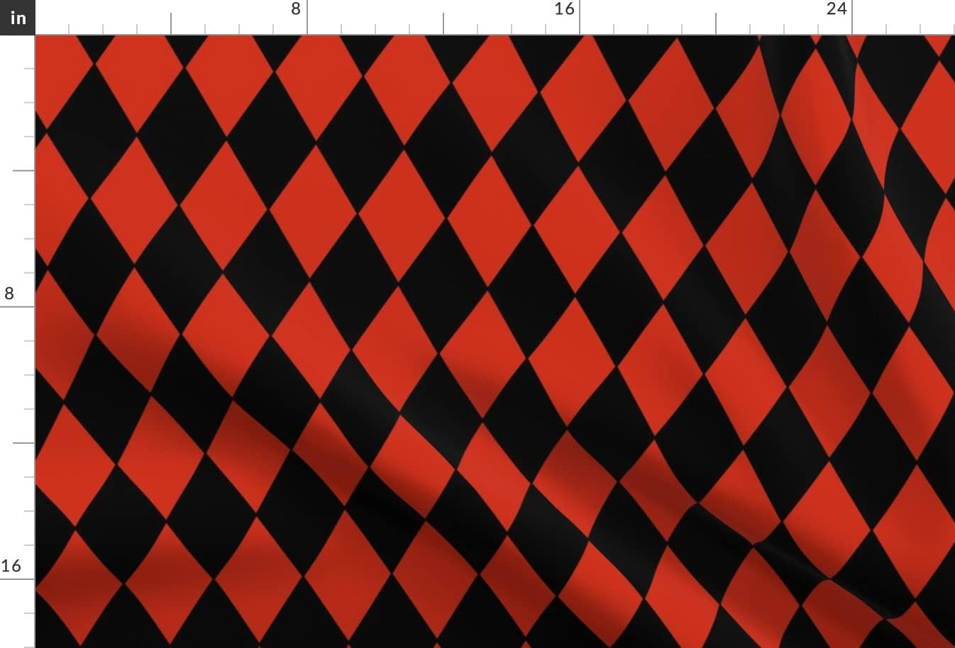 Spoonflower Fabric - Diamonds Black Red Geometric Jester Printed on Upholstery Velvet Fabric Fat Quarter - Upholstery Home Decor Bottomweight Apparel