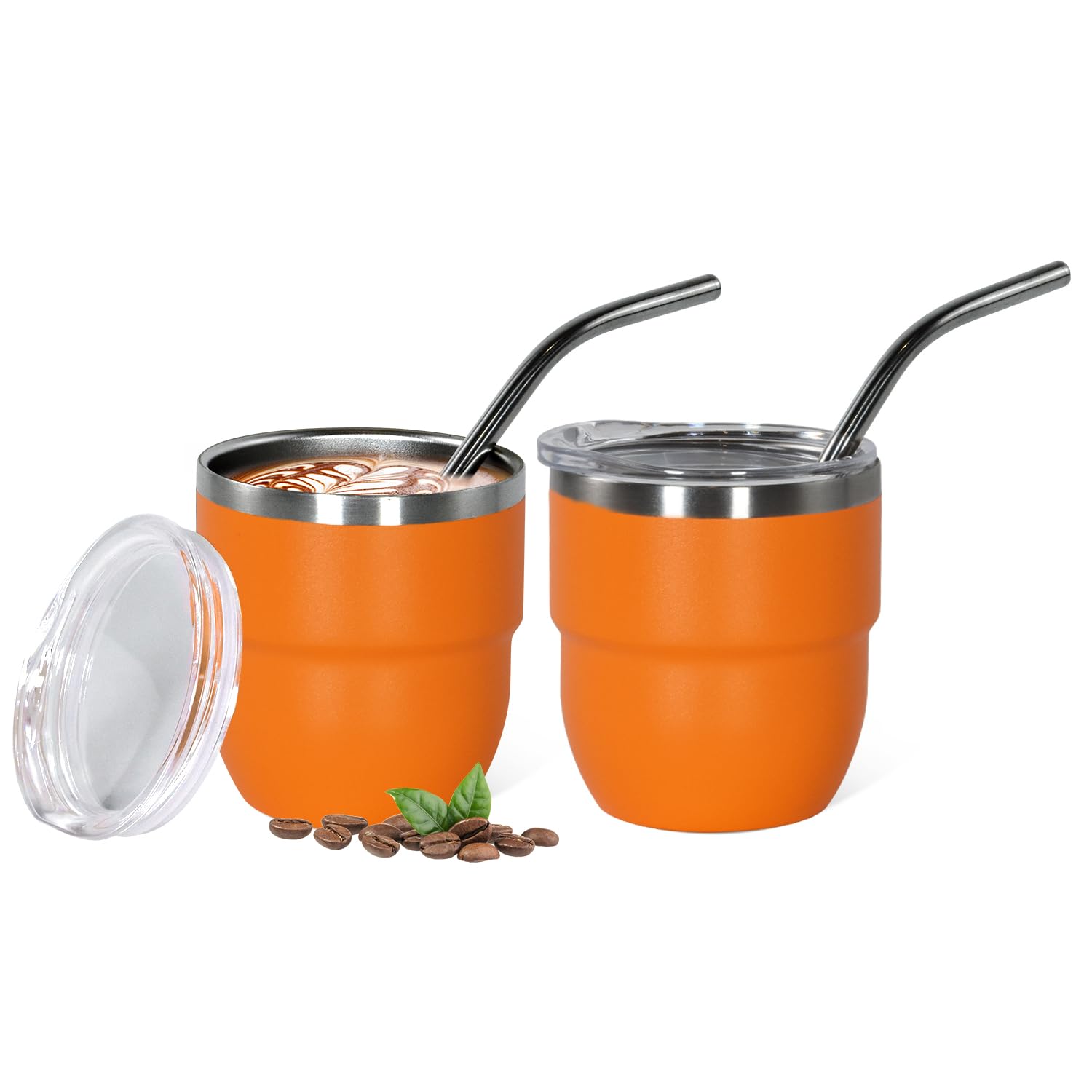 CHLJAR 4oz Stackable Cup, Vacuum Insulated Espresso Cup Set of 2, Espresso Shot Glass for Coffee, Double Wall Stainless Steel Mini Tumbler Shot