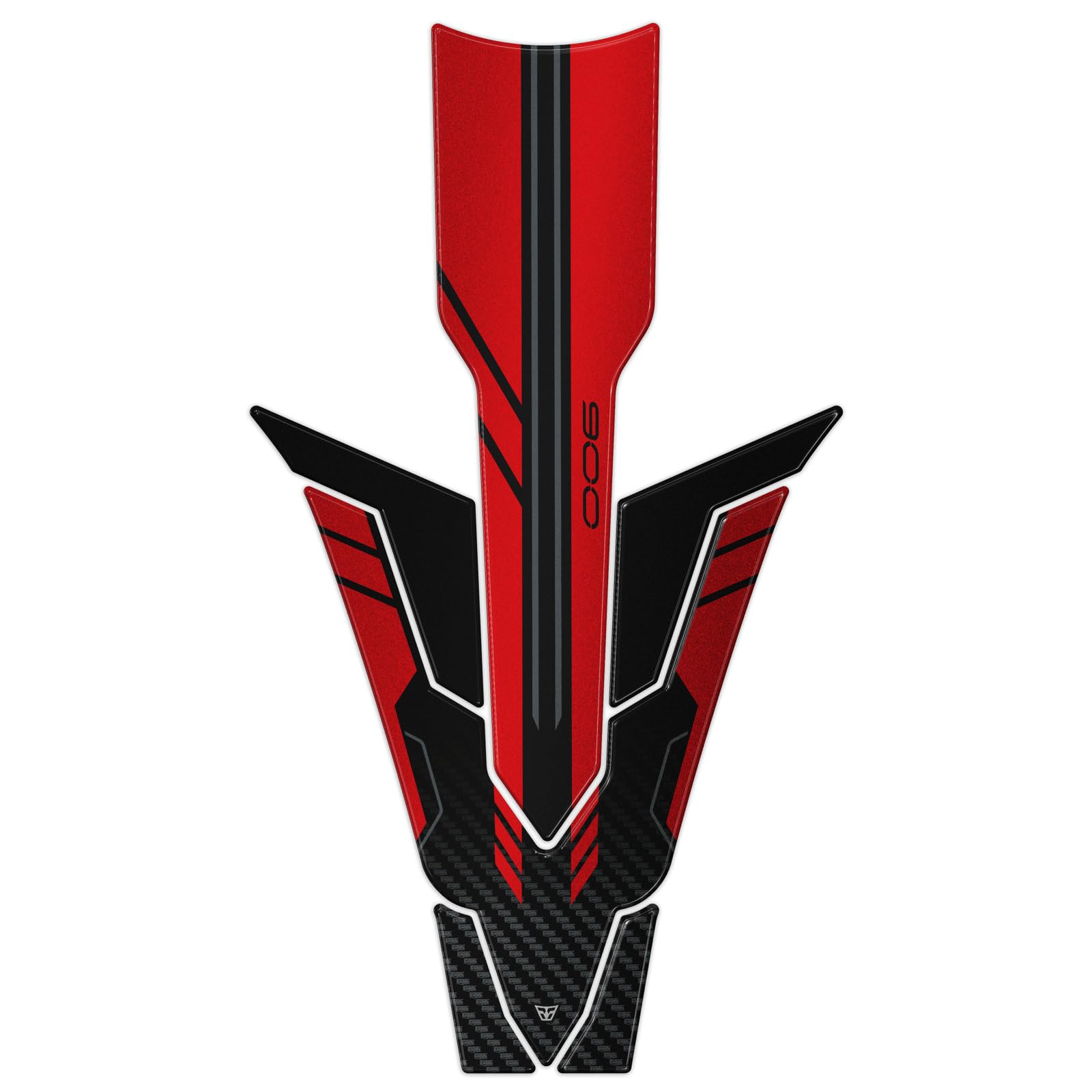 Resin Bike Motorbike 3D Stickers Compatible with Kawasaki Z900 2023-2024 Red. Bike Tank Protector from Impact and Scratches. Sticker 3D Resin Gadget Moto