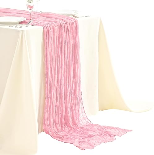 Miniatura 9 de Paquete de 6 caminos de mesa de gasa de terracota de 10 pies de ancho, caminos de mesa bohemios para despedidas de soltera, bodas, fiestas de