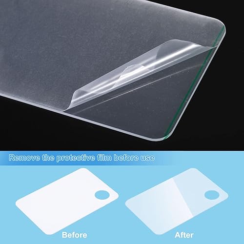 Miniatura 10 de PATIKIL Paleta de pintura acrílica, 2 unidades, bandeja de pintura rectangular, paleta de pintura de 8 x 12 x 0.08 pulgadas con agujero para el