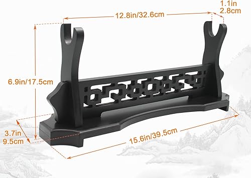 Miniatura 2 de WANLIAN Soporte para espada de madera maciza de 1234 niveles, soporte para espada Katana de escritorio, base para espada de gladiador samurái para