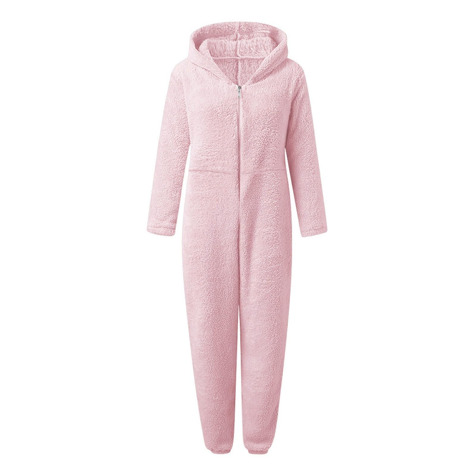 Mono para mujer acogedor con solapa en el trasero - Mono con orejas abiertas, traje de baño sexy de forro polar, pijama de una pieza, pijama de peluche, mono de peluche, traje festivo para el tiempo