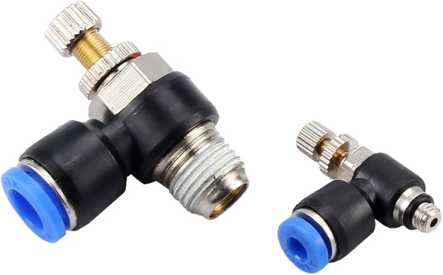 1PC SL 4 6 8 10 12mm Fast Connection Pneumatic Fitting M5 1/8" 1/4" 3/8" 1/2" BSP air Speed Regulating Valve Throttle Valve(8mm Od Hose,1/8 Inch)