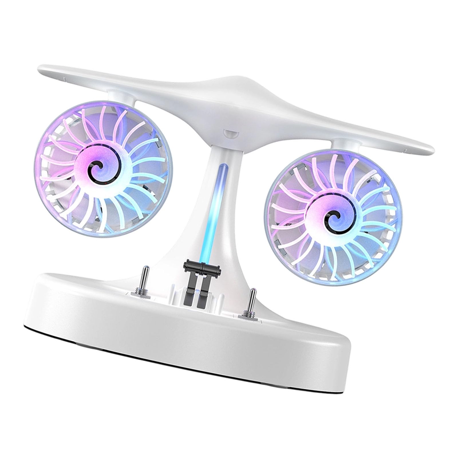 Tsophreniq Multifunctional Double Head Cooling Fan Plane Shape Rechargable Desktop 5000mAh for Offices Home Gaming Room Aircraft Engine