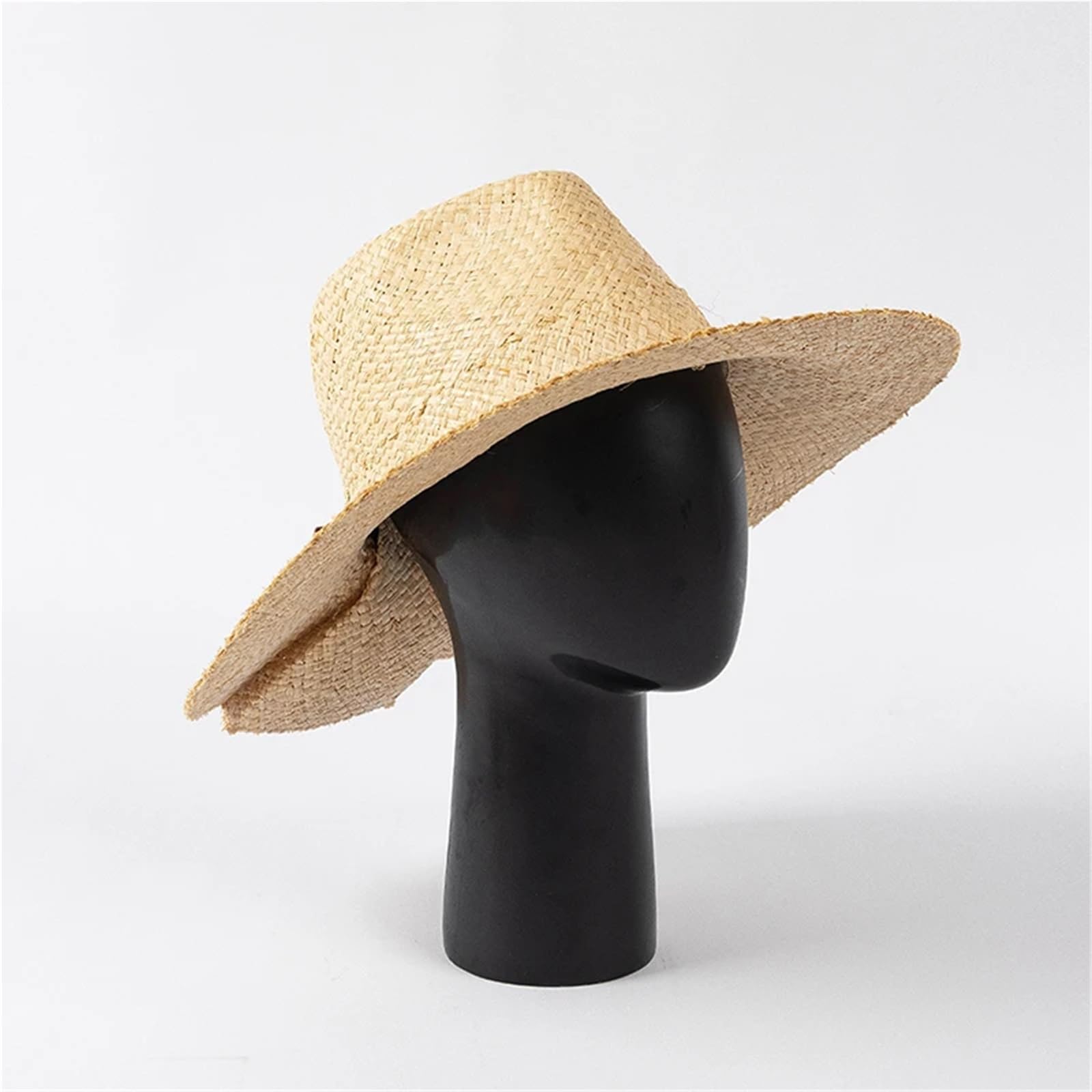 Generico Cappelli di Paglia di Rafia per Donna e Uomo Fatti a Mano, Ampia Spiaggia di Panama, Vintage, firmati per Il Sole Estivo