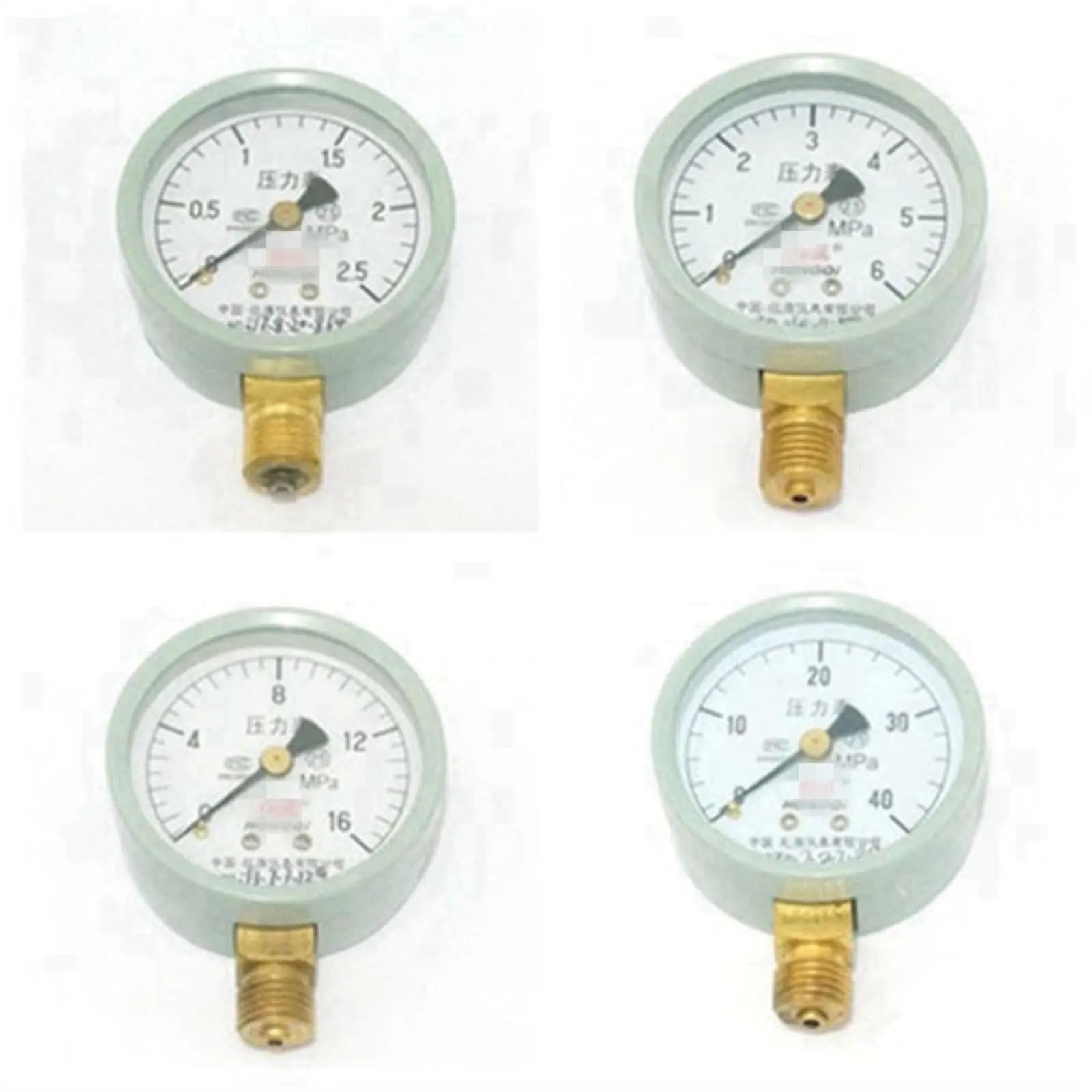 Manómetro de presión para compresor de Aire de Montaje Radial de 100 mm y 0,1 MPa a 25 MPa (Color: 0-0,16 MPa)