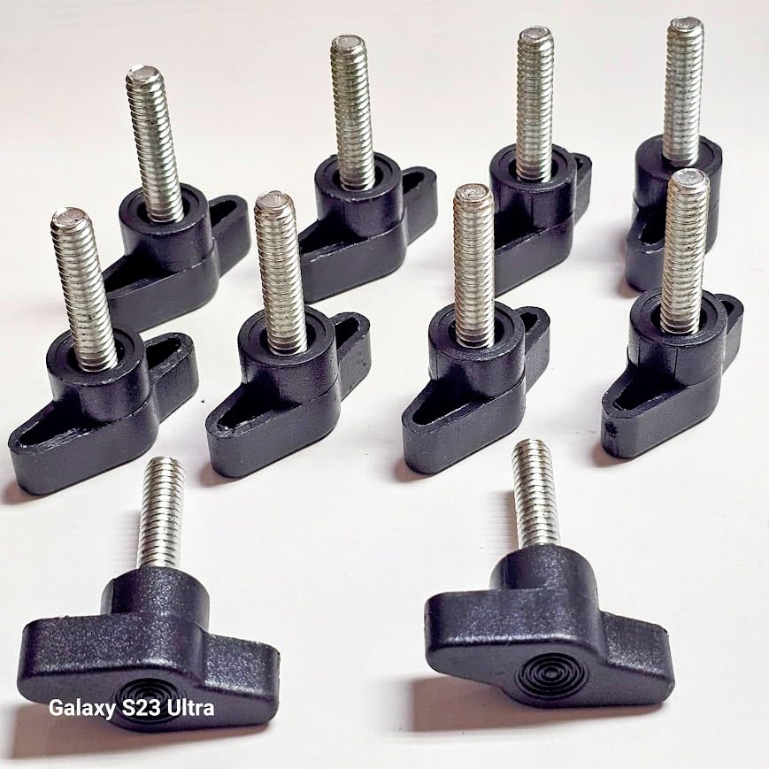 10-Pack Wing T- Knob, Thumb Screw Stainless Steel. 1/4-20 Thread. Head Diameter 1-3/8