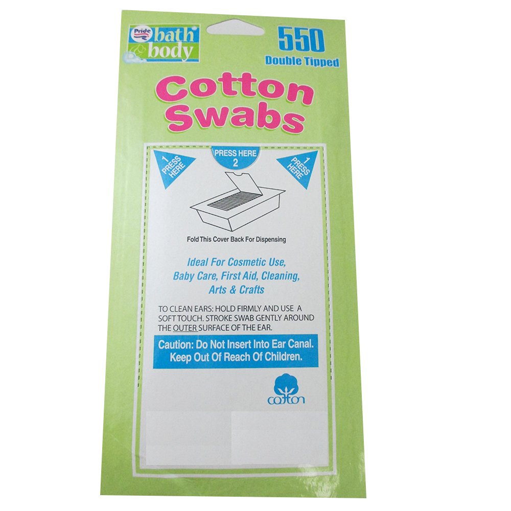 550 Cotton Swabs Double Tipped Applicators Q Tip Safety Ear Wax Remover Sanitary