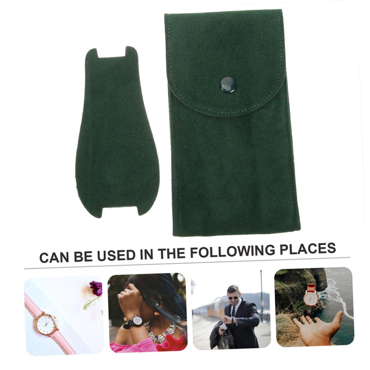 UKCOCO 5 Sätze Aufbewahrungstasche Ansehen Für Tragen Wasserdicht Sprechen Beutel Reise-uhrentasche Ausstellungstasche Ansehen Flusenuhrentasche Flanell Green 2 Stück * 5
