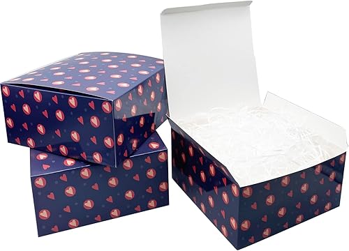 10 cajas de regalo de 8 x 8 x 4 pulgadas con calcomanías, cajas de regalo con tapas para regalos, cajas de propuesta de dama de honor, cajas de