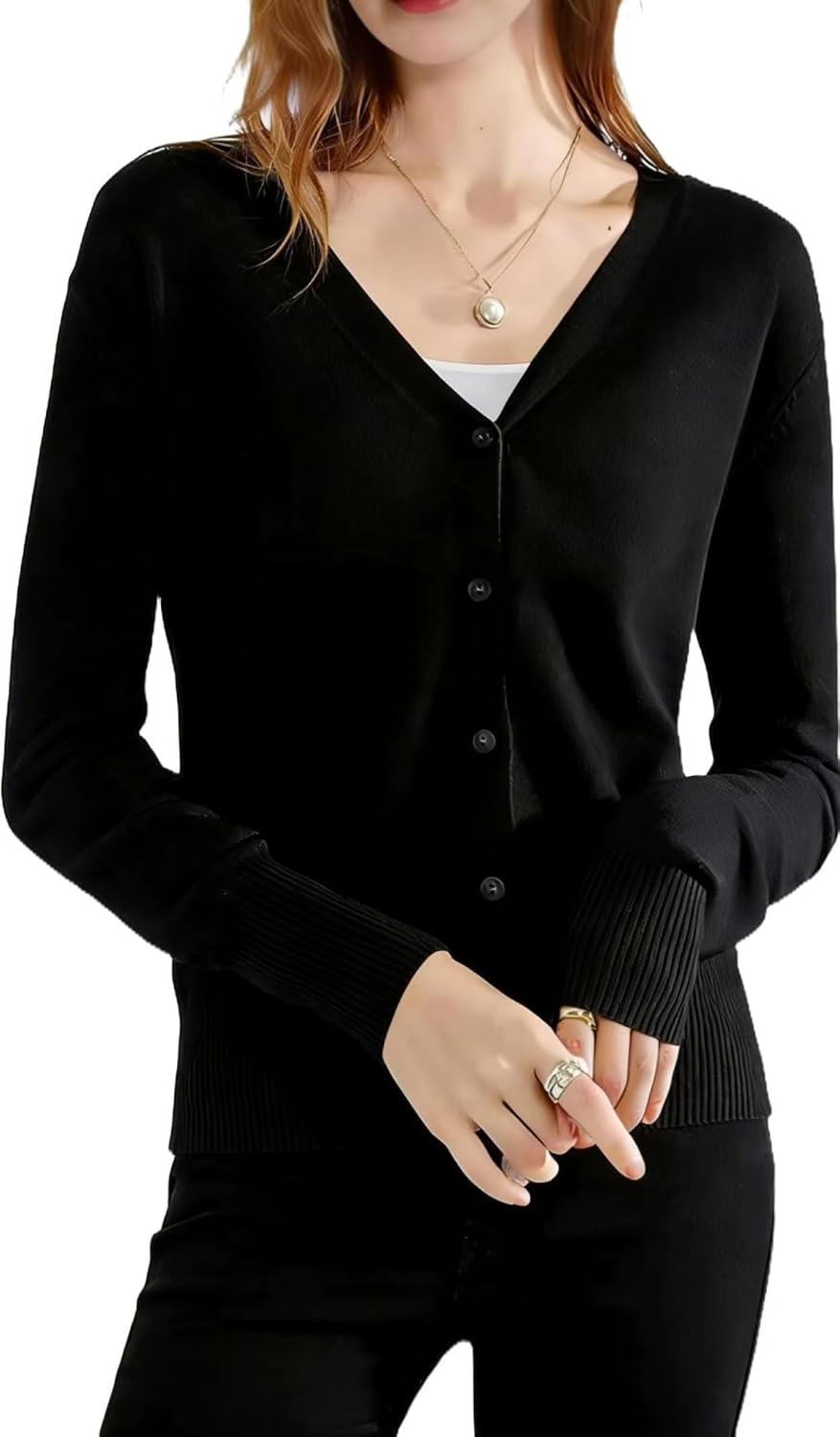 Sunfaynis Women's Long Sleeve Thin Lightweight Cardigan Sweaters for Women Dressy Summer Spring Fall Cardigan
