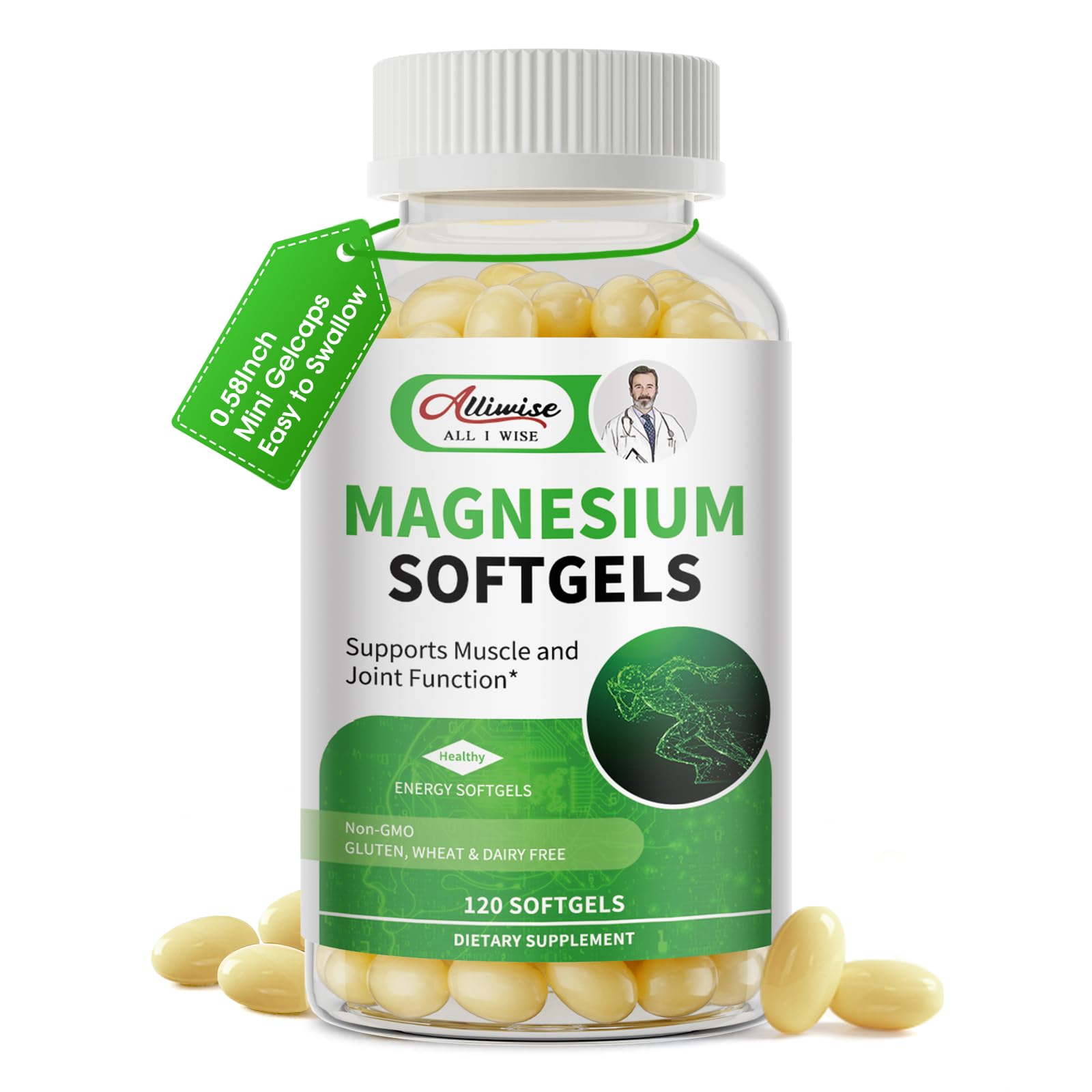 Alliwise Magnesium Glycinate 500mg Softgels