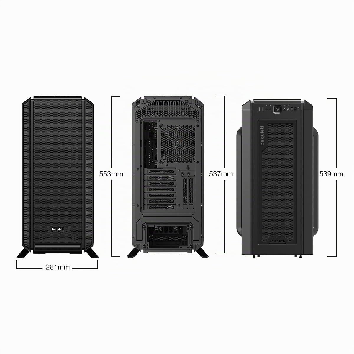 be quiet! Silent Base 802 Window Black Caja PC, 3X Pure Wings 2 140mm, 2 Cubiertas Superior Y Frontal Intercambiables, Bandeja De Placa Base Desacoplada
