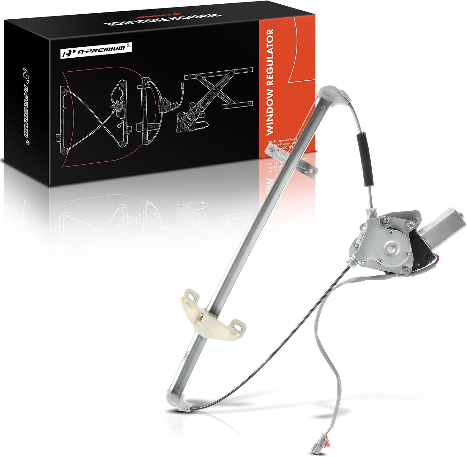 A-Premium Power Window Regulator with 2-Pin Plug Motor Rear Passenger Side Compatible with Honda CR-V 2002 2003 2004 2005 2006 Sport Utility