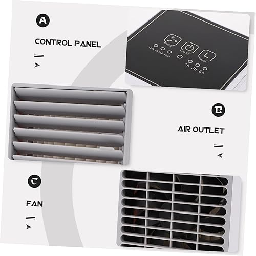 Miniatura 4 de Homoyoyo 1 Unidades Mini Acondicionador Personal Ventilador de Refrigeración para el Hogar Oficina Viaje Usb Recargable Operación de Una Tecla