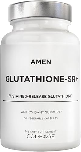 Amen Glutatione-SR+ Suplemento avanzado de liberación sostenida - Soporte celular y antioxidante - Suministro de 2 meses - L-glutatión reducido -