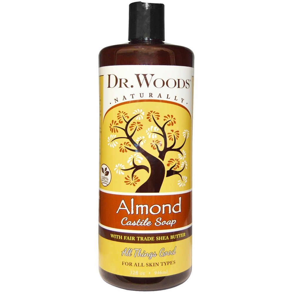 Sylvias Hair Products Dr Woods Castile Soaps Almond Soap with Shea Butter 32-Ounce Pack of 12