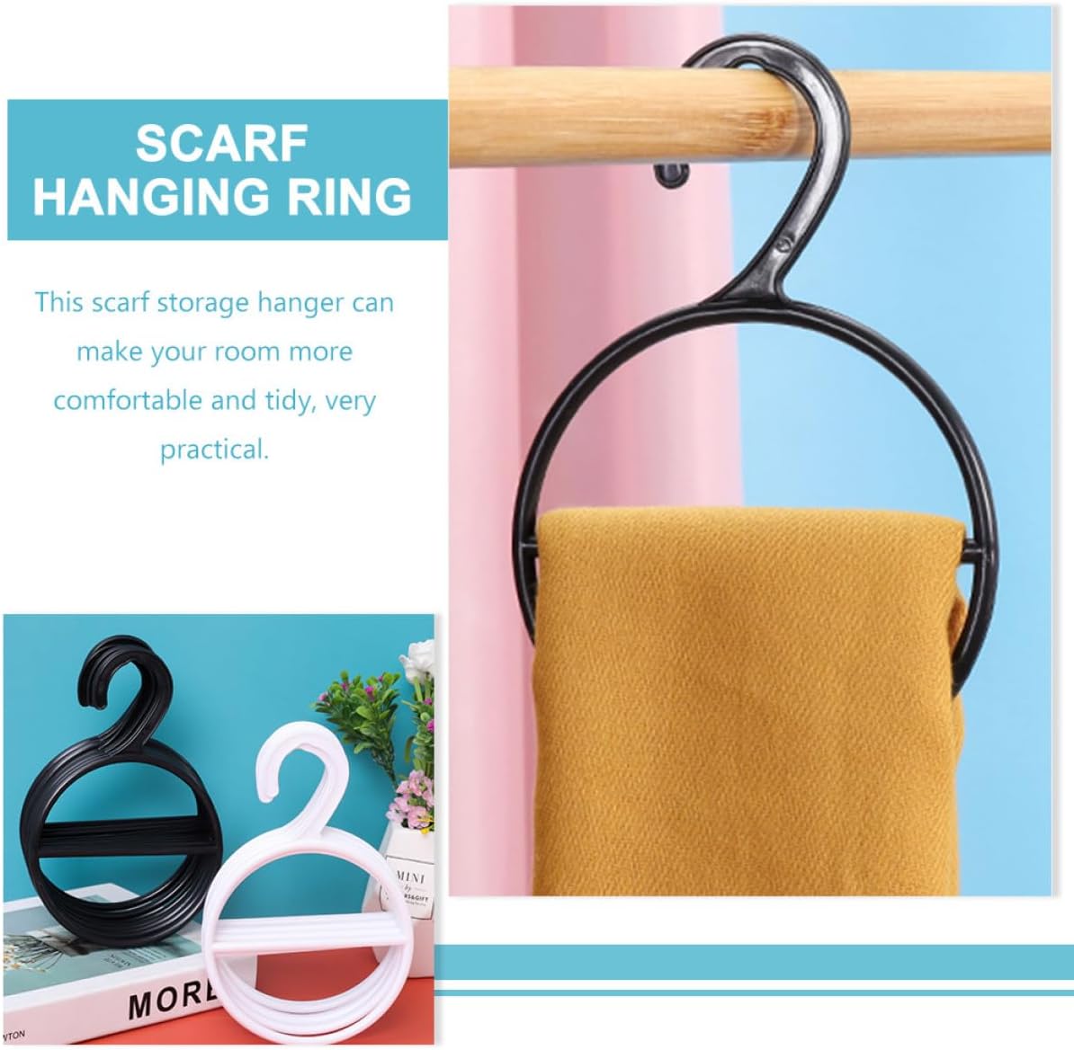 Wardrobe Hat Holder 10Pcs Plastic Closet Scarf Rack for Belts and Towels