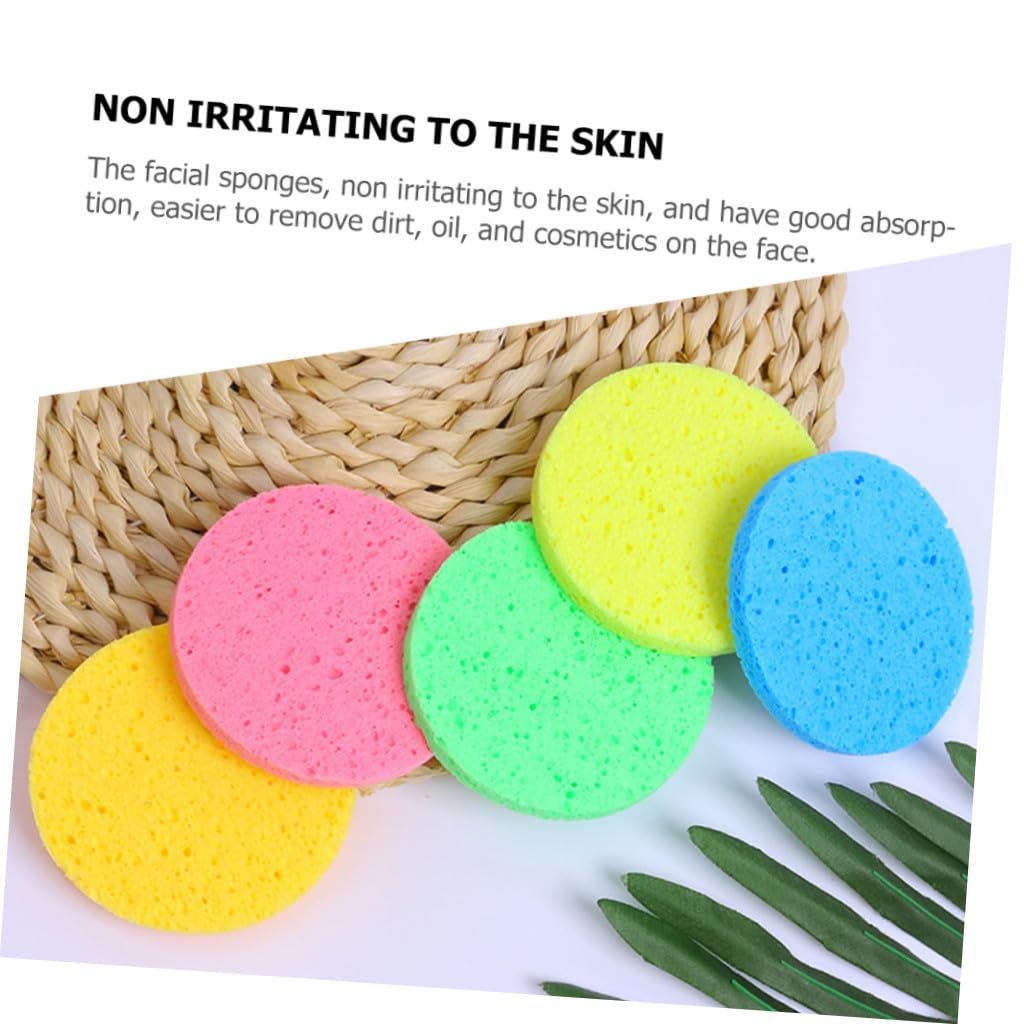 FRCOLOR 90 esponjas de limpieza de pulpa de algodón, esponja de limpieza facial para maquillaje, esponja de limpieza facial redonda, arcilla limpia