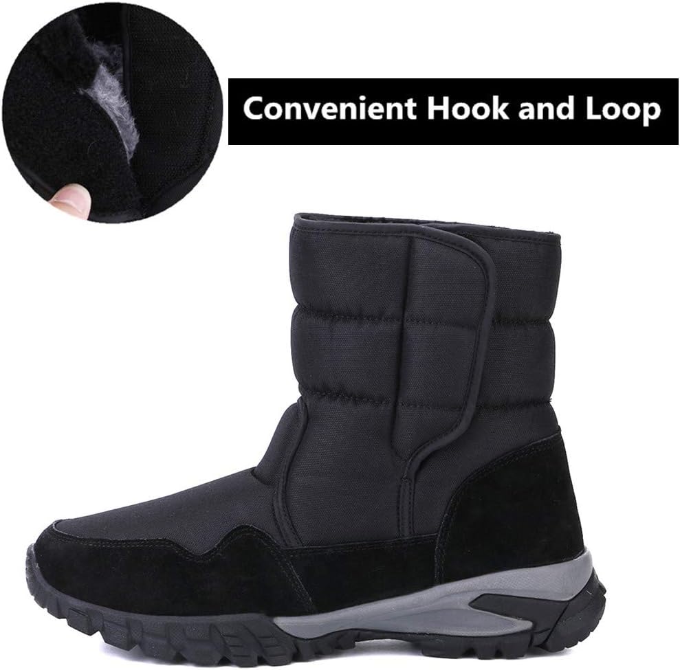 DADAWEN Men's Winter Snow Boots Outdoor Waterproof Anti-Slip Warm Fur Lined Cold Weather Boots - Image 3