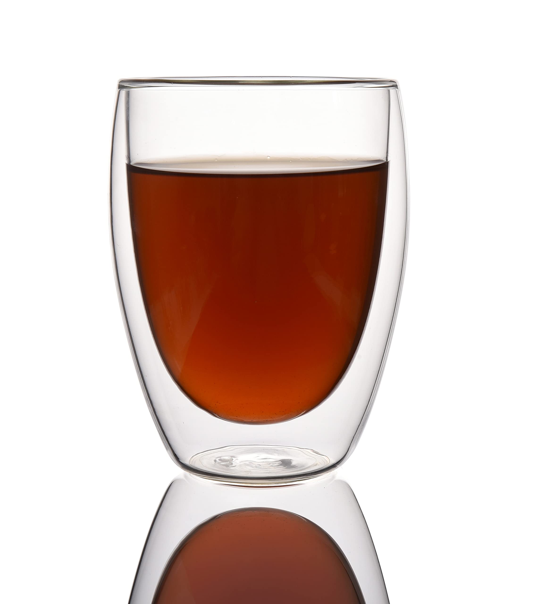 SAPHALTON Double Wall Glass Coffee Mugs without Handle, 2.5 oz /8.5 oz /11.8oz Tea Cups, Clear Glass Drinkware for Espresso,Cappuccino, Latte,Hot Beverages (11.8 OZ) 2