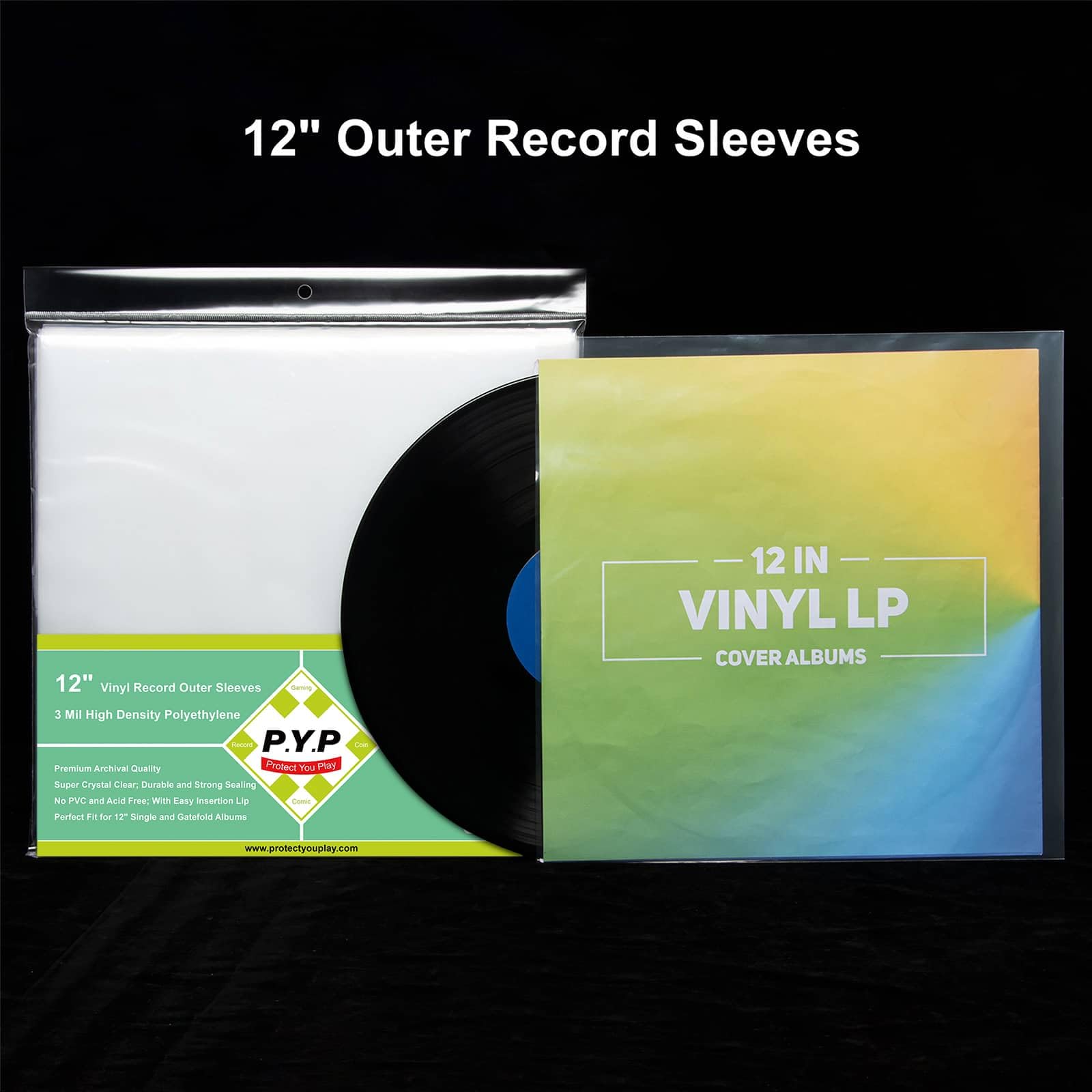 100-Pack 12-inch Vinyl Record Outer Sleeves - LP Album Covers