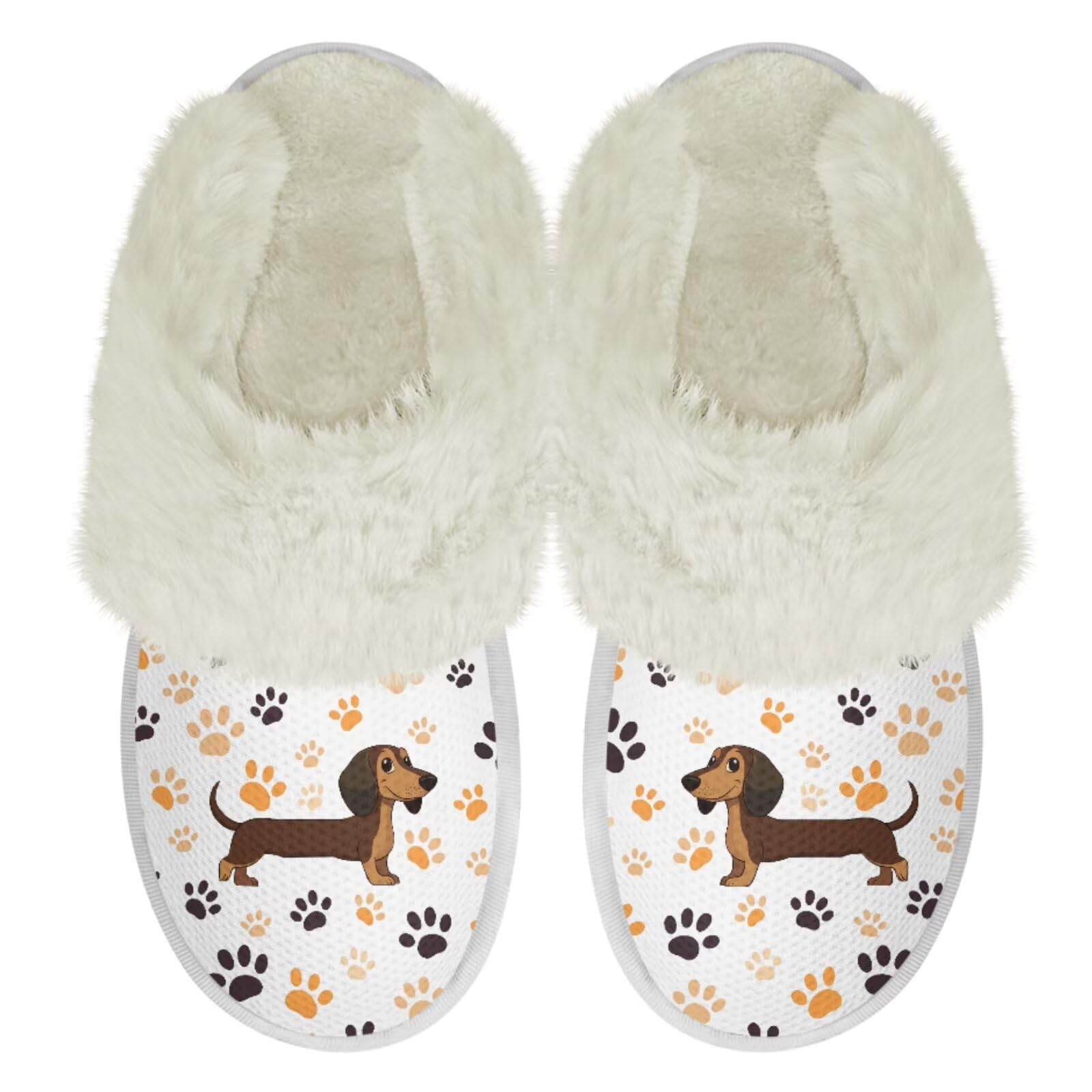 Pointodoor Women's Plush Fuzzy Slip on Indoor Outdoor Winter House Slippers Comfy Warm Fluffy Shoes Size 5-14