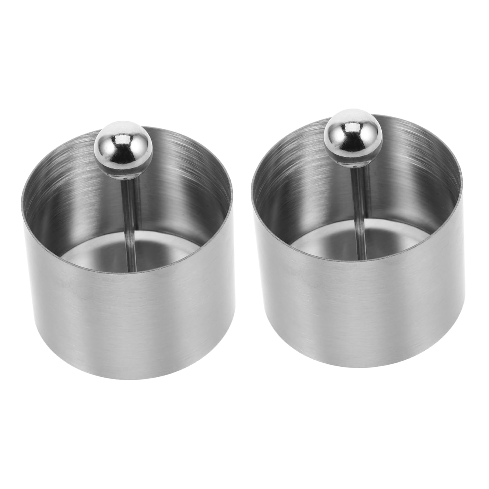 Cabilock 2pcs Round Stainless Steel Molds with Pusher Durable Kitchen Tool for Cold Dishes Sushi Cakes and Desserts Versatile Food Plating Molds for Home and Professional Use