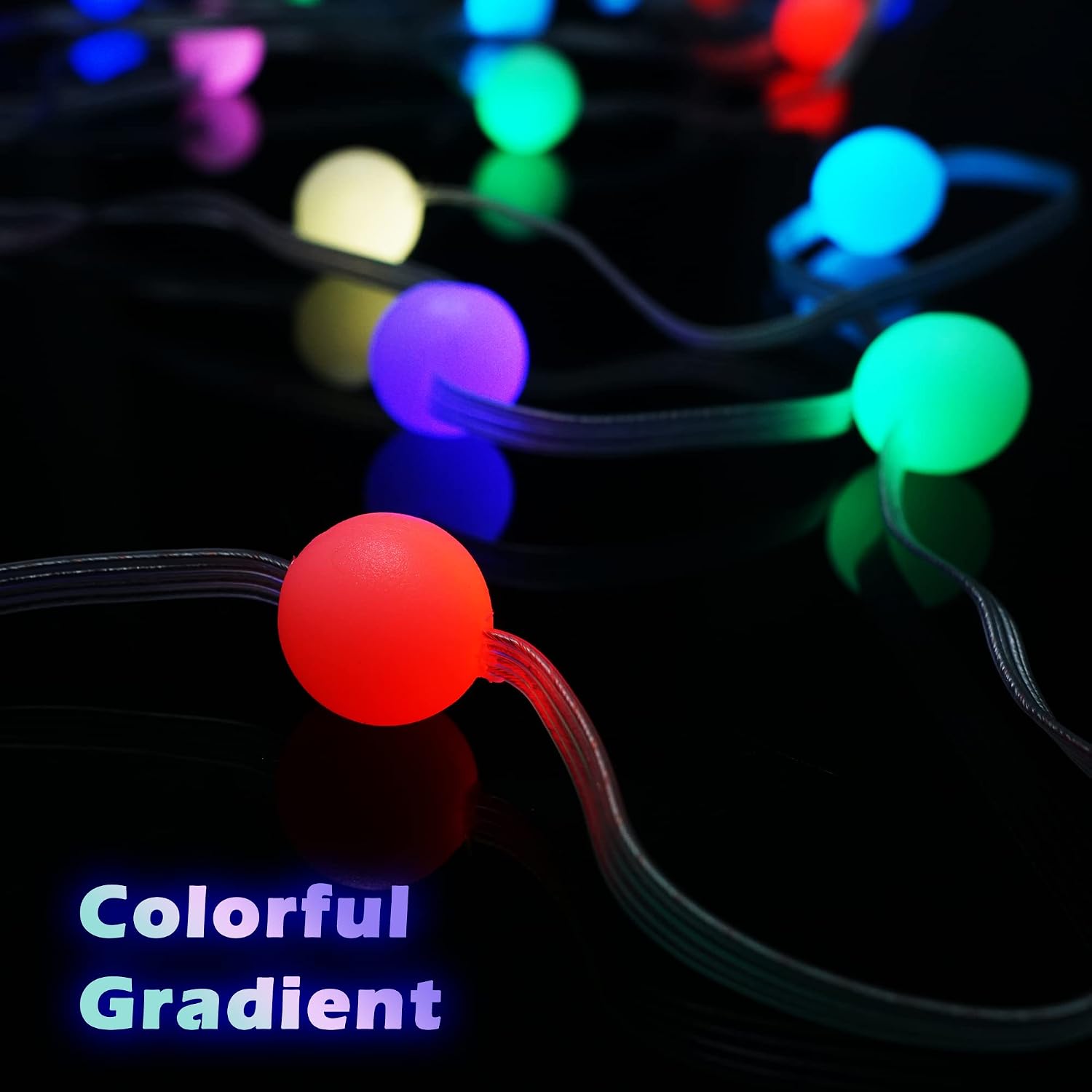 Adrople Globe String Lights Decoration for Bedroom, 33ft 66LED Color Changing Pastel String Lights, USB Indoor Mini Ball Fairy Lights with Remote for Home Bedroom Party Wedding, Multicolor