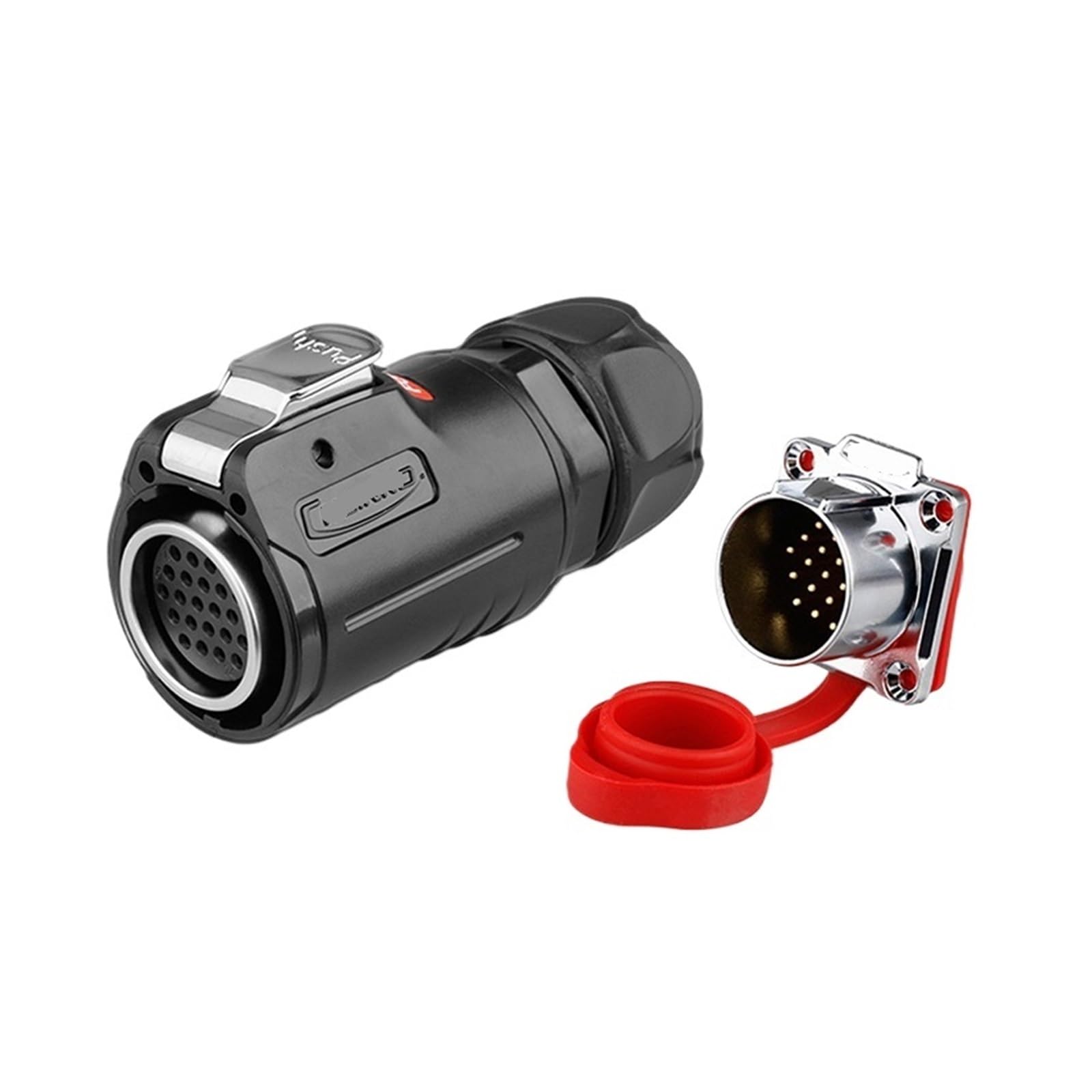 QAZXSEMUI LP-24 signal connector 24 core multi-PIN industrial waterproof aviation plug socket multi-core(Flange reverse installation)