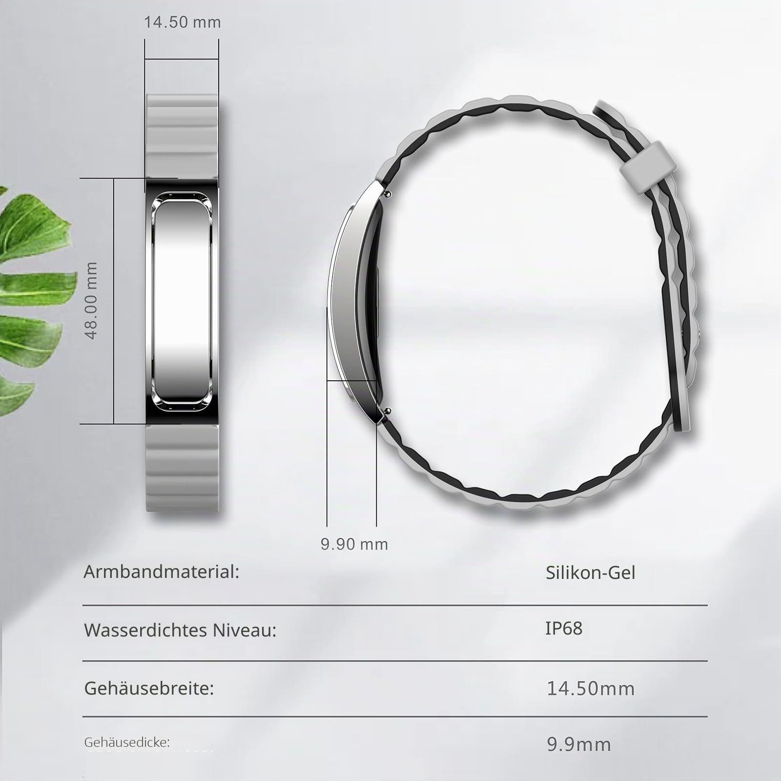 Fitness Armband Schrittzähler Armband Damen Herren Pulsmessser Schlaftracker Sportmodi Kalorienzähler IP68 Wasserdicht Fitness Tracker ohne Display Schmal Smart Armband für iOS Android