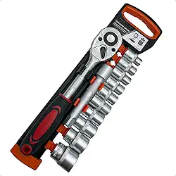 Jogo de Soquetes 12 Peças 1/2" T10 a T21 com Catraca 72 Dentes e Extensor 125mm em Aço Cromo Vanádio