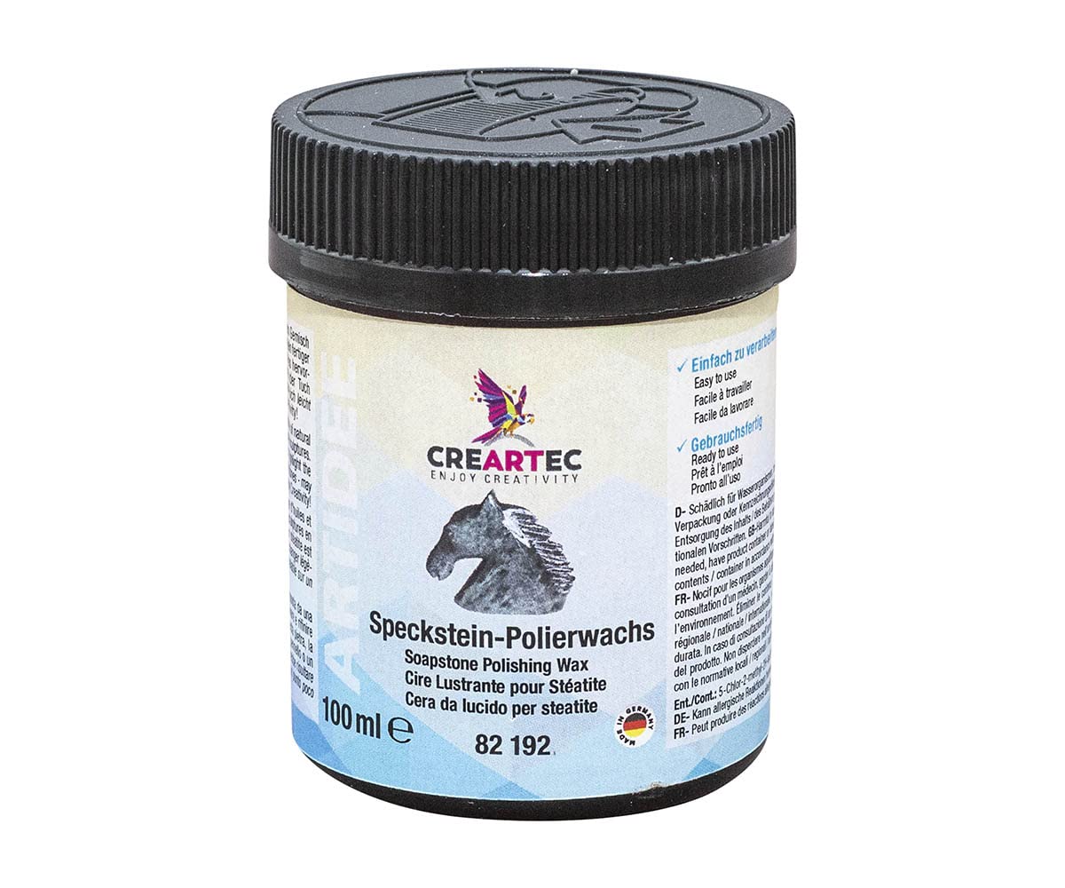 CREARTEC Speckstein-Polierwachs - Ideal zur Behandlung von Specksteinoberflächen - Füllmenge: 100 ml - Made in Germany