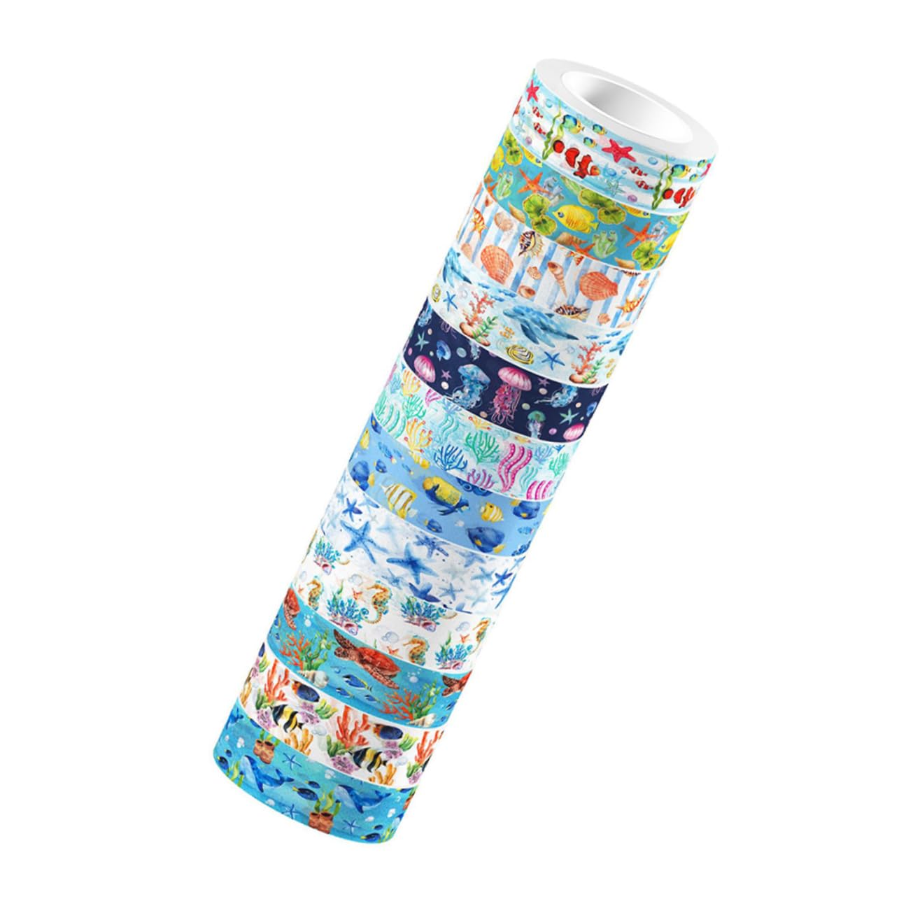 HOMSFOU Lot De 5 Autocollants Pour Journal Intime Fournitures Pour Adultes Scrapbooking Journal Intime Kit De Bricolage Thème Pastel Mer Océan Autocollants Bleus