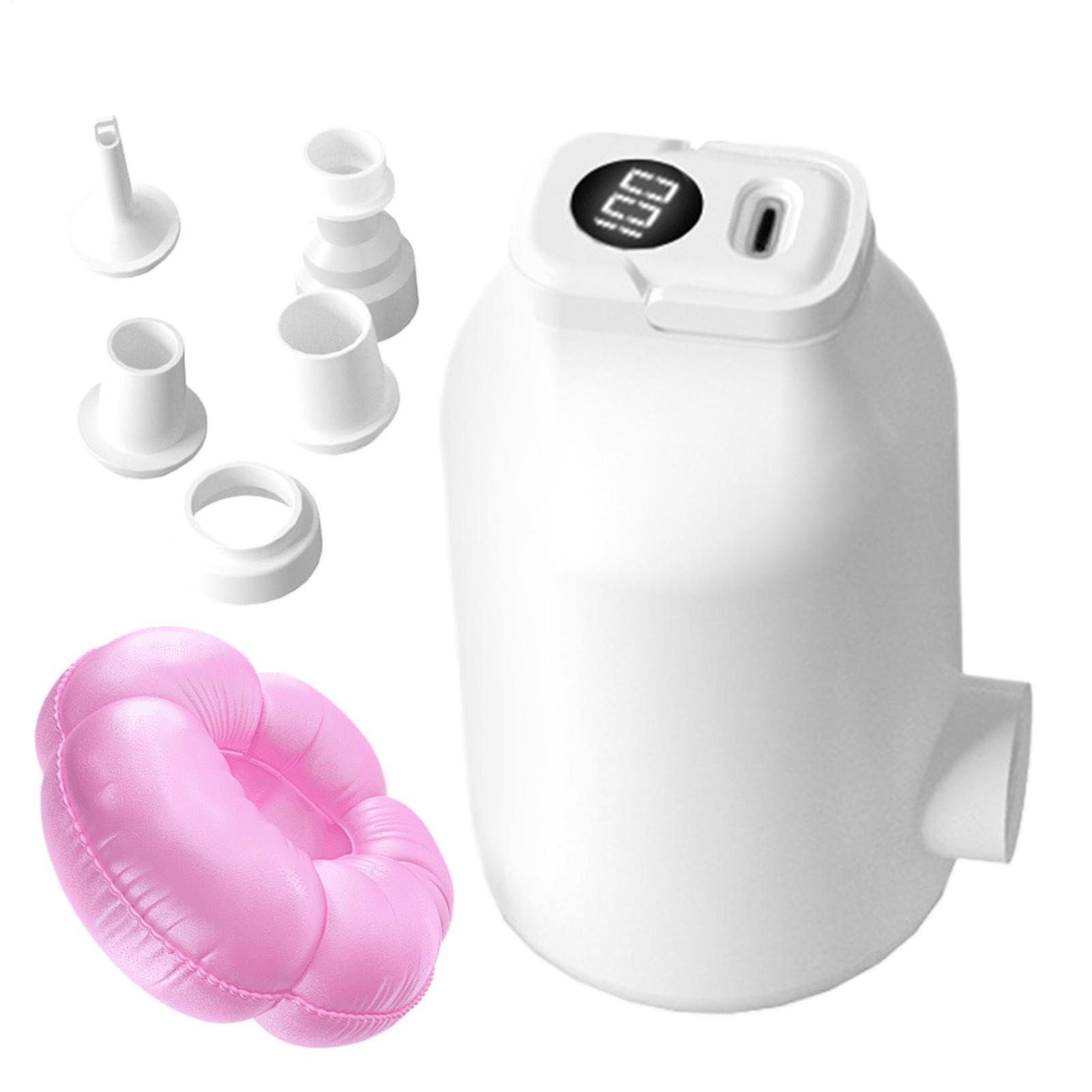 Pompe à air portable pour gonflables 4500 Pa avec 5 embouts, rechargeable | Mini pompe électrique gonflable pour sac de couchage, canapé, flotteurs, anneaux de natation, sacs
