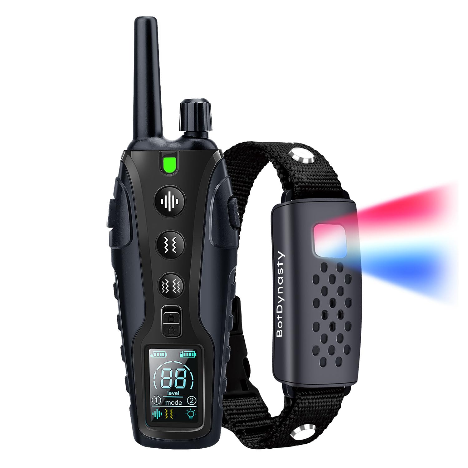BotDynasty Humane Anti Bark Collar for Dogs, No Shock, Adjustable Sound & Vibration, Short-Session Training, Waterproof