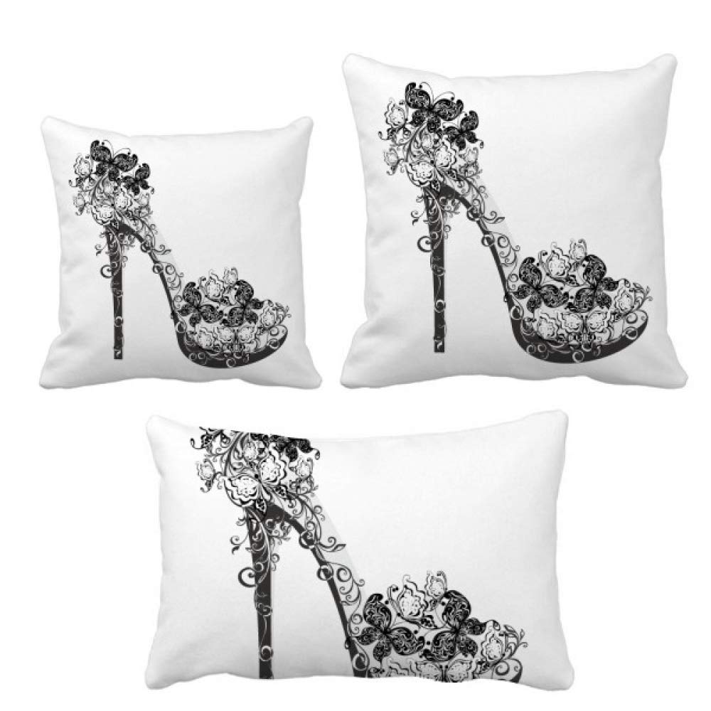 Housse de coussin talons hauts et papillons, douceur pour votre lit