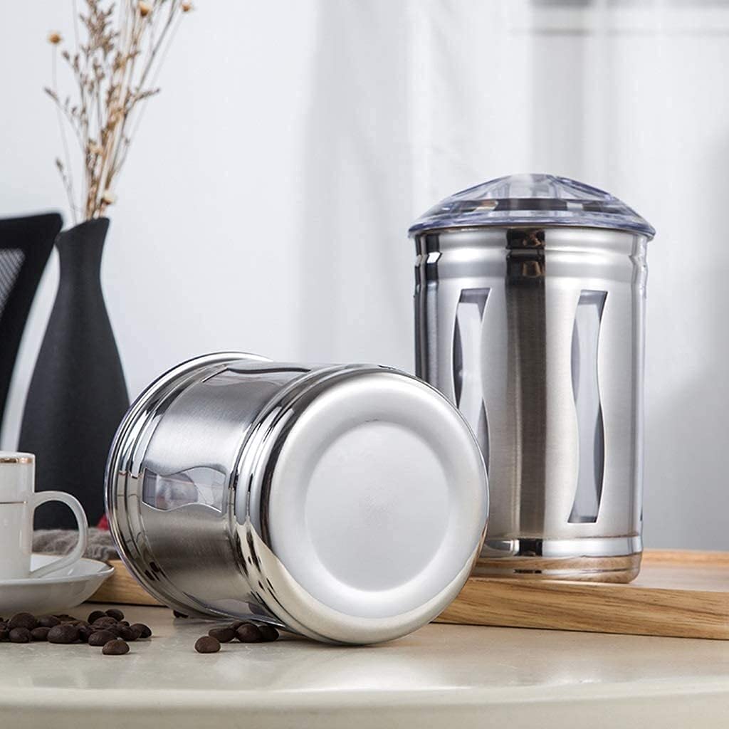 Vorratsgläser Klein 3-teiliges Küchenkanister-Set Aus Edelstahl Mit Luftdichten Deckeln Und Durchsichtigen Fenstern, Speisekammer-Organisation Und Aufbewahrung for Tee, Kaffee, Snacks, Zucker