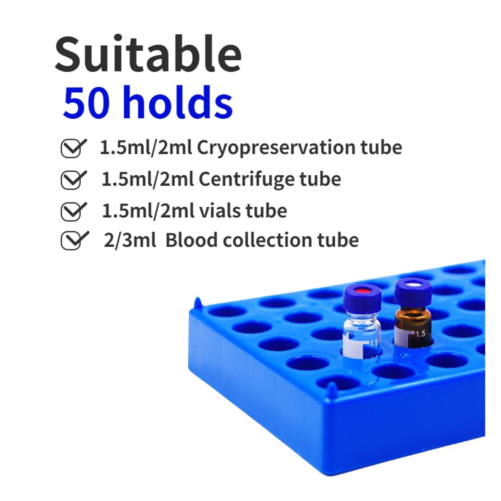 Porta Fiale Da Laboratorio - 5 Rack Impilabili Per Fiale 12mm Da 2ml, Con Indicizzazione - Foto 10